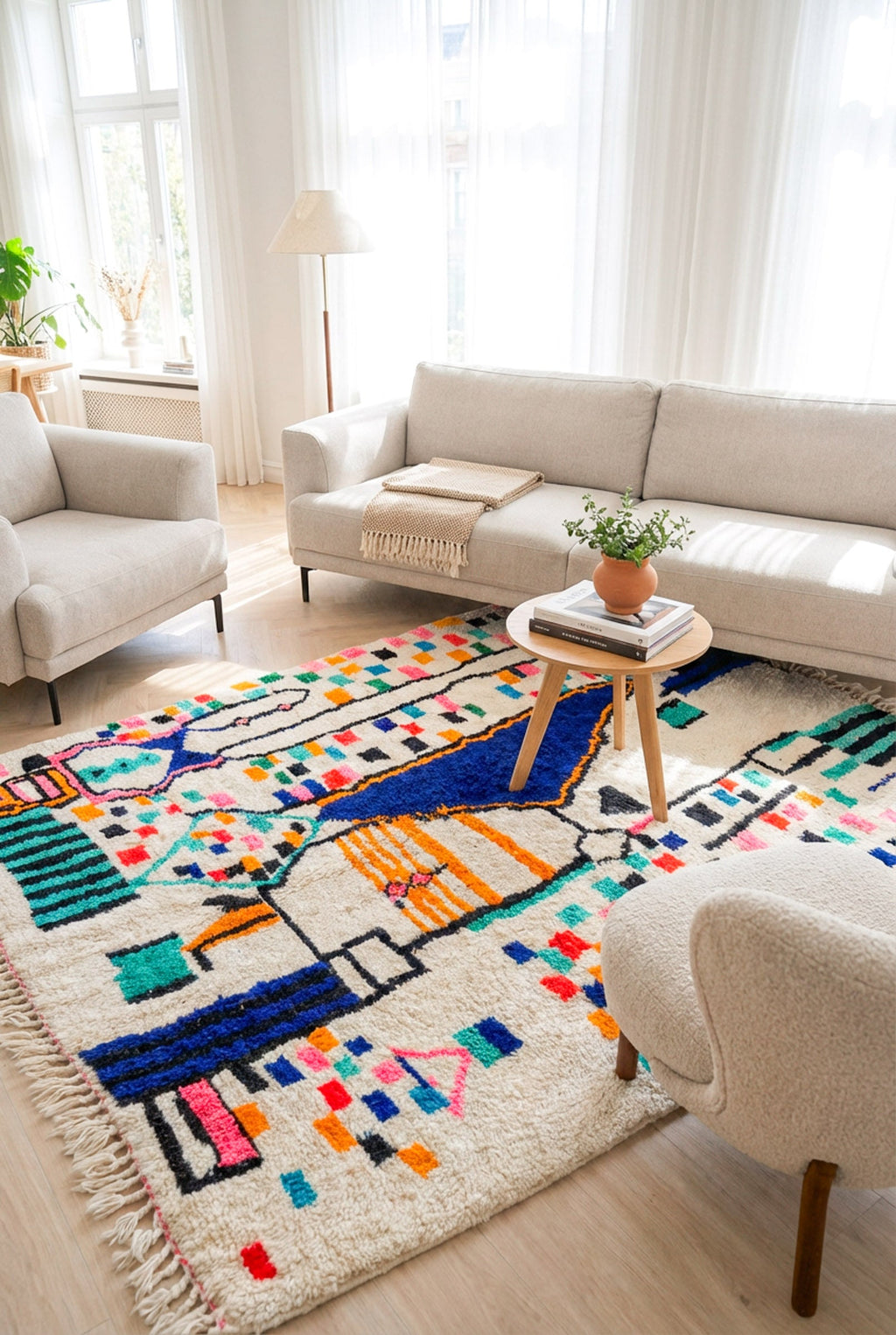 Tapis Berbère Coloré n°1307 — Pièce Unique
