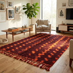 Tapis Boujad Vintage Rouge & Orange — Pièce Unique