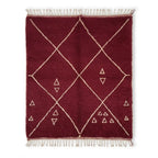 Tapis Beni M'Guild Bordeaux — Losanges Tissés Main