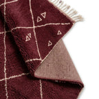 Tapis Beni M'Guild Bordeaux — Losanges Tissés Main