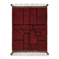 Tapis Beni M'Guild Rouge — Lignes Noires Main