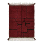 Tapis Beni M'Guild Rouge — Lignes Noires Main