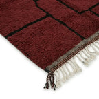 Tapis Beni M'Guild Rouge — Lignes Noires Main