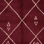 Tapis Beni M'Guild Bordeaux — Losanges Tissés Main