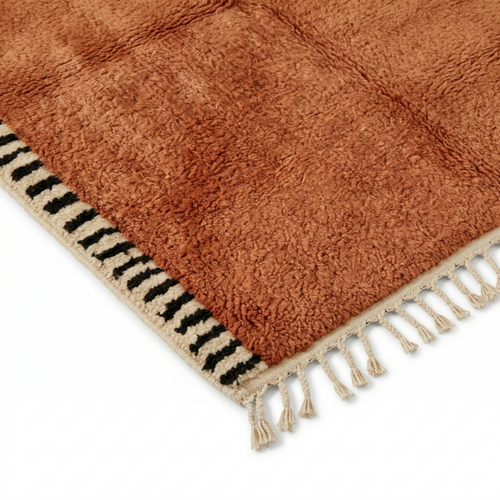 Tapis Azilal Terracotta — Motifs Abstraits Main