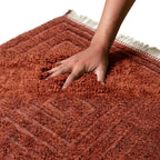 Tapis Mrirt Terracotta — Relief Sculpté Main