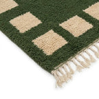 Tapis Vert Forêt Beni M'Guild — Motifs Beiges