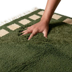Tapis Vert Forêt Beni M'Guild — Motifs Beiges