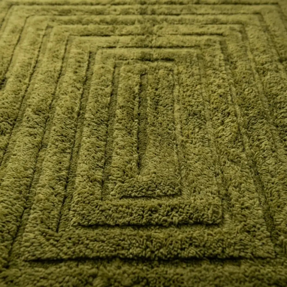 Tapis M'irt Vert Olive — Relief Géométrique