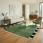Tapis M'irt Vert Forêt — Bordures Noir & Blanc